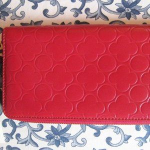 RARE New+Tag~ Comme des Garçons Red CLOVER Large Leather Wallet